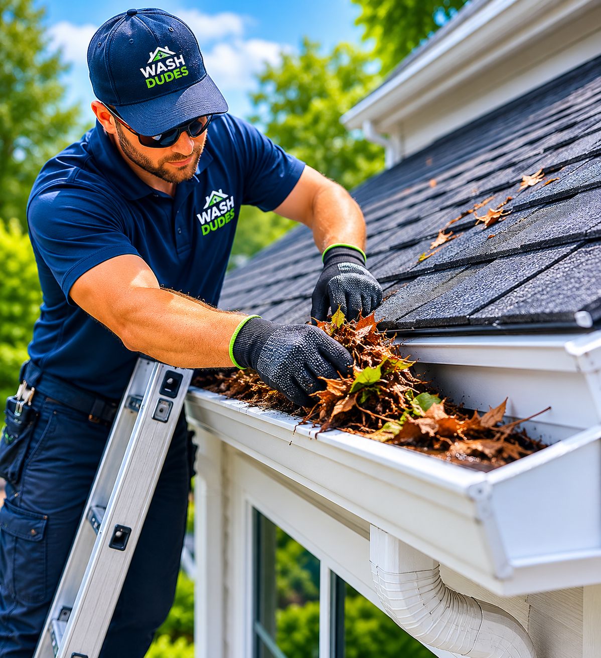Wash Dudes gutter cleaning service