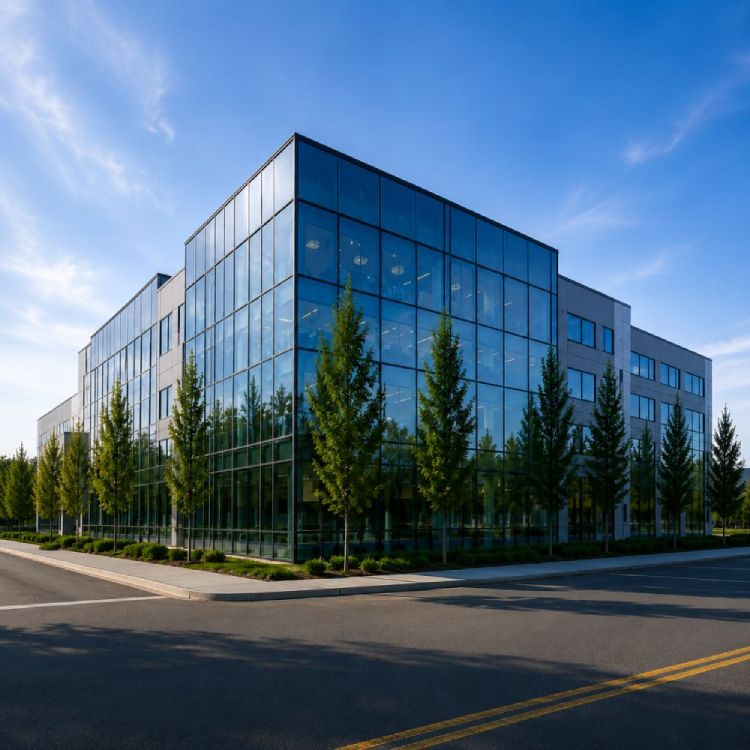 Office building with glass facade